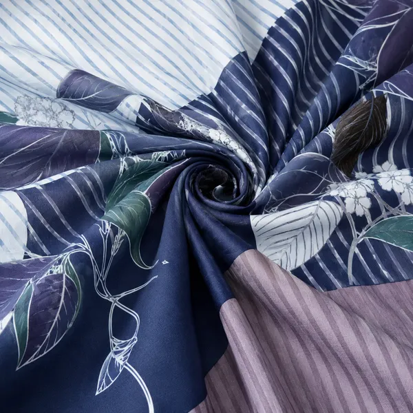 220TC_Cotton_Diwan_Set_8_Pieces-_Single_Flat_Bedsheet_With_2_Bolster_Covers_and_5_Cushion_Covers_(60*90_Inches)-_Lightweight_&_Skin-Friendly-_Blue_Floral