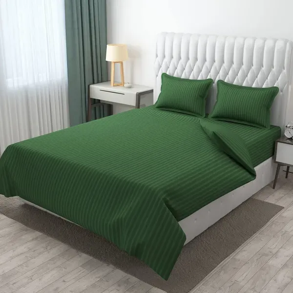 Green_Striped_Lining_Double_Bed_Bedsheet