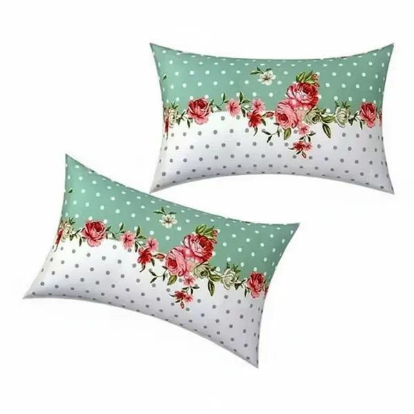 220TC_Supersoft_FItted_Elastic_Cotton_Double_Bed_Printed_Bedsheet_with_2_Pillow_Covers_(72"_*_78"_Upto_6"_Mattress)-_Green_Polka