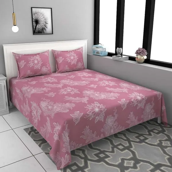 Pink_Cotton_Double_Flat_220_Tc_Floral_Pack_Of_1_Bedsheet__2_Pillow_Covers