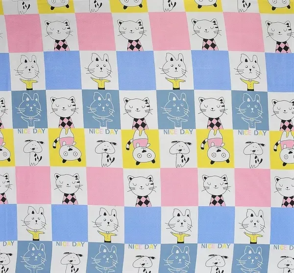 220TC_Kitty_Cartoon_Superfine_Cotton_Feel_Bedsheet_For_Single_Bed_With_One_Pillow_Cover_(60*90_Inches)