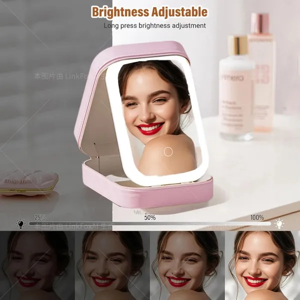 White_Travel_Jewelry_Case_And_Makeup_Bag_With_Mirror,_Dust_Proof_Jewelry_Box,_10_Sealed_Jewelry_Bags_Compact_Cosmetic_Mirror_Case_For_Women_Girls_Travel_Essentials