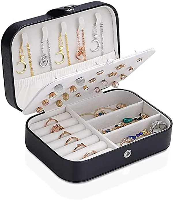 Black_Pu_Leather_Jewellery_Box_For_Women_Compact_Travel_Organizer_With_Ring,_Earring_And_Necklace_Storage_Compartments_Portable_Jewellery_Organizer_For_Women