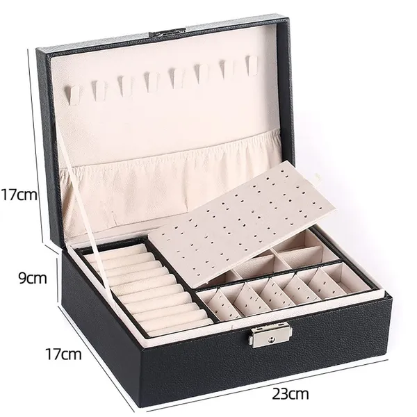 Black_Large_Jewelry_Box_Organizer_For_Women_Girls,_2_Layer_Jewelry_Storage_Case,_Pu_Leather_Display_Jewellery_Holder_With_Removable_Tray_For_Necklace_Earrings_Rings_Bracelets