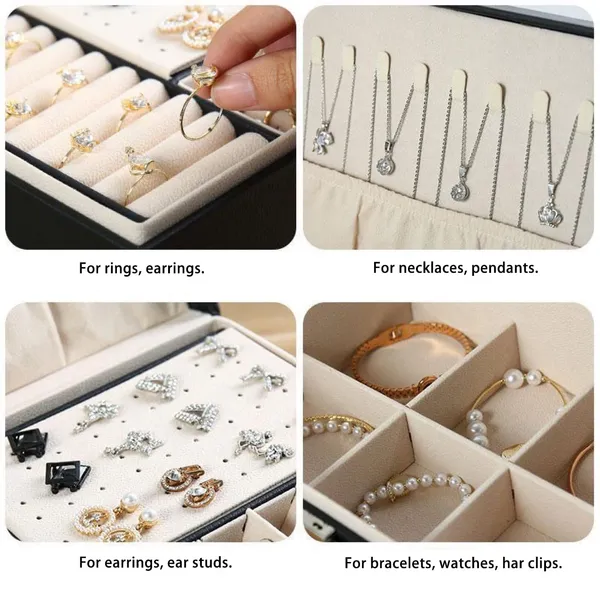 Black_Large_Jewelry_Box_Organizer_For_Women_Girls,_2_Layer_Jewelry_Storage_Case,_Pu_Leather_Display_Jewellery_Holder_With_Removable_Tray_For_Necklace_Earrings_Rings_Bracelets