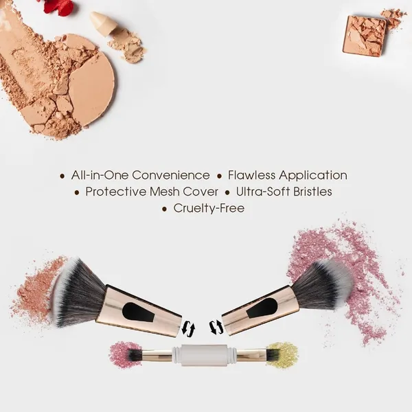 White_And_Black_4_In_1_Makeup_Brush_Set_All_In_One_Travel_Essential_With_Powder_/_Blush,_Foundation,_Blending_And_Eyeshadow_Brushes_Compact_And_Small