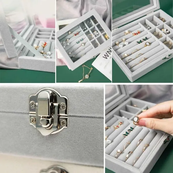 Grey_Jewellery_Organisers_Gifts_Velvet_Clear_Lid_Portable_Home_Jwell_Organizer_Storage_Box_Case_With_Dividers_Container_For_Rings,_Earrings,_Necklace_For_Girls_And_Women
