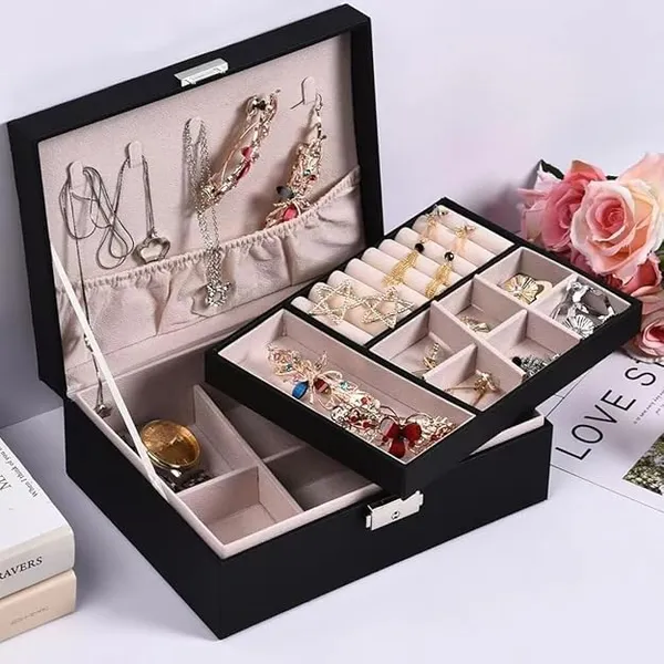 Black_Jewelry_Box_Organizer_For_Women,_Jewelry_Organizers_2_Layer_Jewelry_Storage_Box_Pu_Leather_With_Lock_For_Women_Girls_Rings_Earrings_Necklace_Bracelets