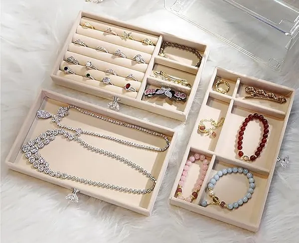 Silver_And_White_Acrylic_Jewelry_Organizer_With_Drawers_|_3_Layer_Earring_Storage_Box_With_10_Compartment_And_7_Ear_Studs_For_Women_|_Transparent_Display_Storage_Case_For_Earrings_Necklace_Ring_Bracelet_Pack_Of_2