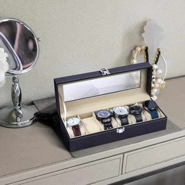 Black_Leather_World_Faux_Leather_Watch_Box_Organizer__Watch_Case_Box_For_Men_&_Women__Wrist_Watch_Box_Holder_6_Slots__Removable_Watch_Pillows_Display_Case__Gift_For_Loved_Ones