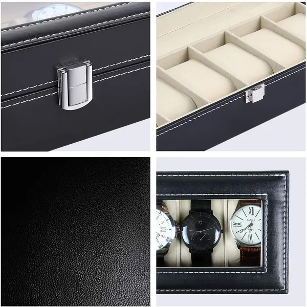 Black_Leather_World_Faux_Leather_Watch_Box_Organizer__Watch_Case_Box_For_Men_&_Women__Wrist_Watch_Box_Holder_6_Slots__Removable_Watch_Pillows_Display_Case__Gift_For_Loved_Ones
