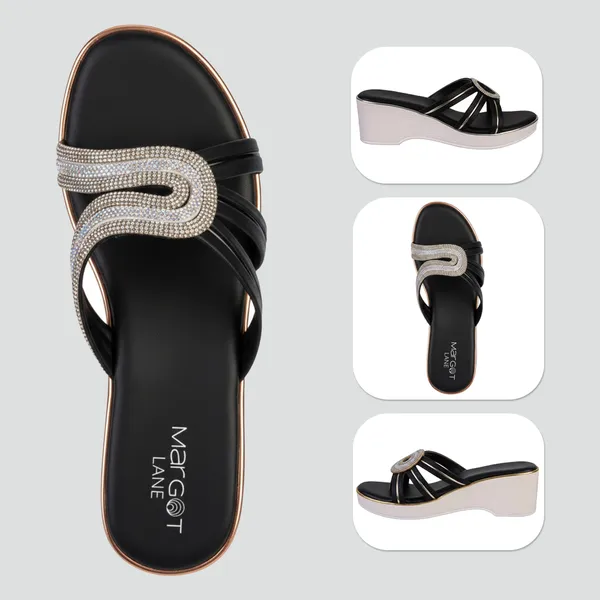 Black_Synthetic_Leather_Embellished_Wedge_Slip_Ons_For_Women
