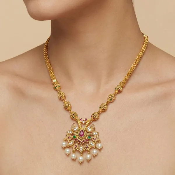 Golden_Ruby_And_Emerald_Studded_Gold_Plated_Metal_Pearl_Drop_Long_Necklace_For_Women