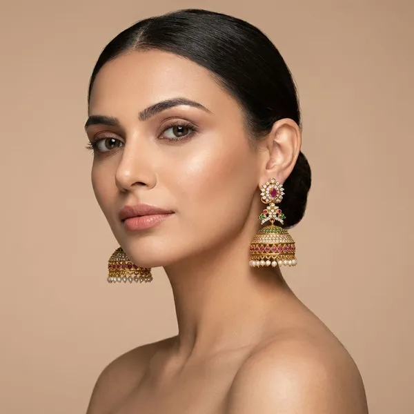 Multicolor_Gold_Plated_Matte_Earrings_For_Women
