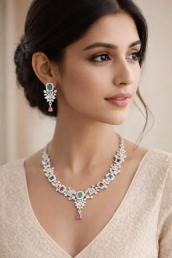 Emerald_And_Ruby_Premium_Silver_Necklace_Set