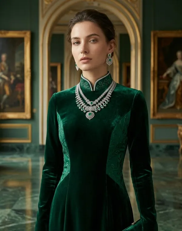 Emerald_Green_And_Silver_Premium_Necklace_Set_For_Women