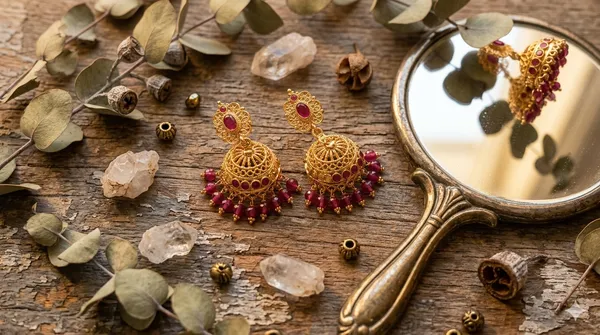 Ruby_Pink_Gold_Plated_Jhumka_Earrings_For_Women_