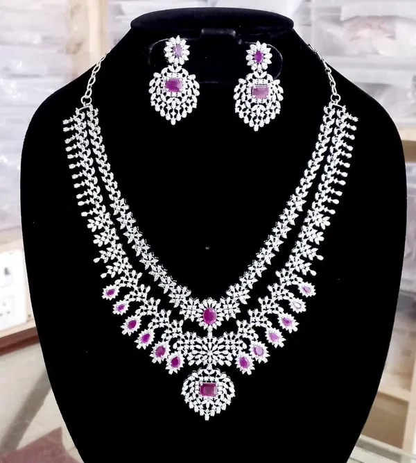 Ruby_Pink_And_Silver_Premium_Necklace_Set_For_Women