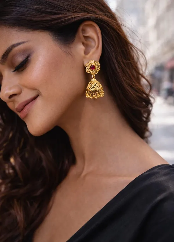 Ruby_Pink_Gold_Plated_Earrings_For_Women_(screw_type)