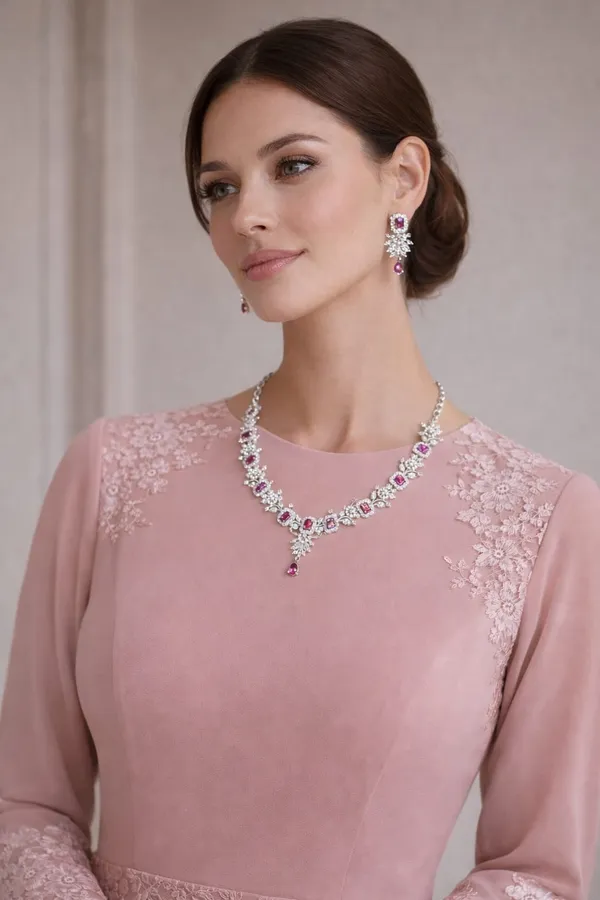 Ruby_Pink_Premium_Silver_Necklace_Set