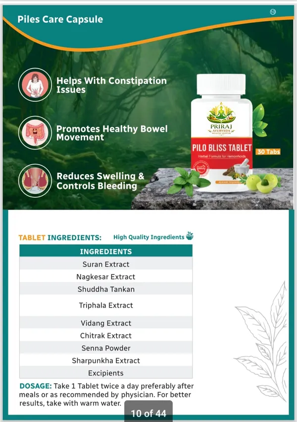 White_And_Red_Priraj_Pilo_Bliss_Herbal_Piles_Care_Supplement_Tablet_(90_Tablets)