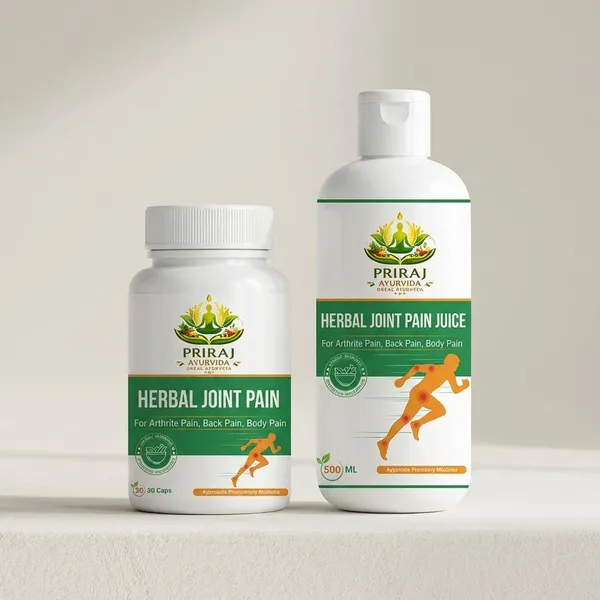 White_And_Green_Priraj_Herbal_Joint_Pain_Relief_Capsules_&_Juice_Combo_(30_Capsules_+_500Ml_Juice)_Combo_Pack