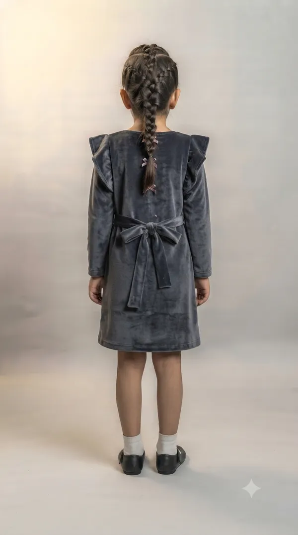 Grey_Velvet_Fit_And_Flare_Dress_for_Girls