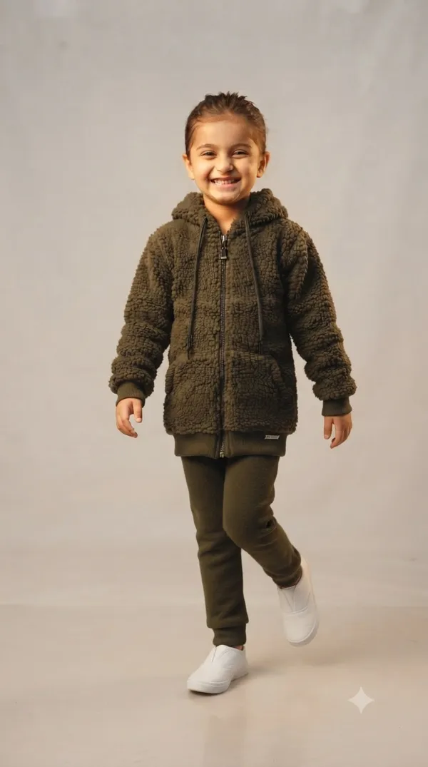 Olive_Sherpa_Fleece_Hooded_Jacket_for_Girls