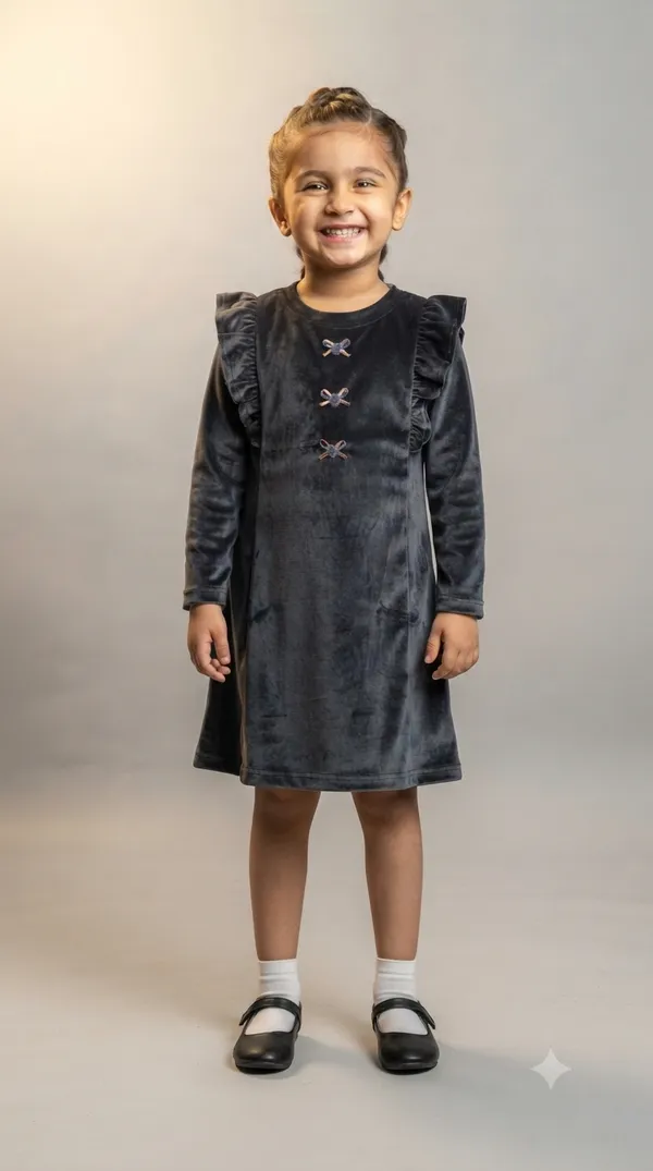 Grey_Velvet_Fit_And_Flare_Dress_for_Girls