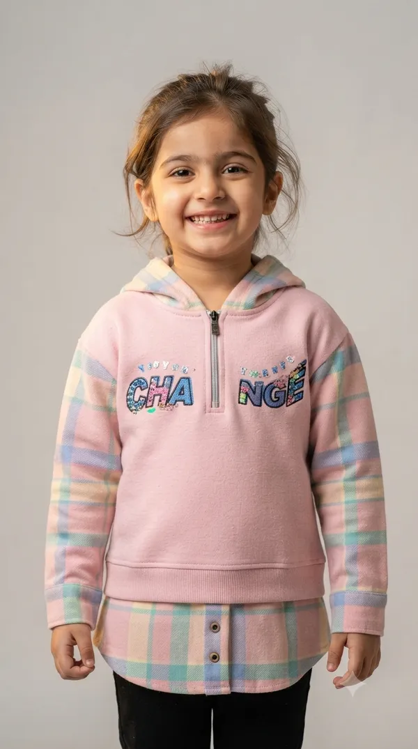 Pink_Casual_Hooded_Sweatshirt_for_Girls