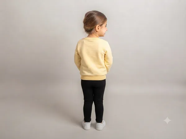 Yellow_Printed_Sweatshirt_And_Black_Leggings_Set_For_Girls