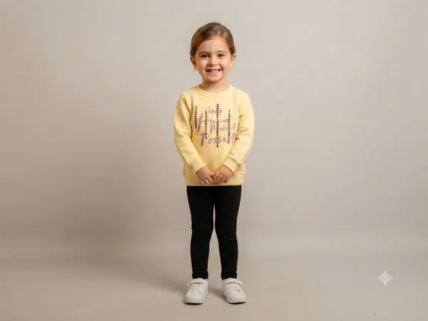 Yellow_Printed_Sweatshirt_And_Black_Leggings_Set_For_Girls