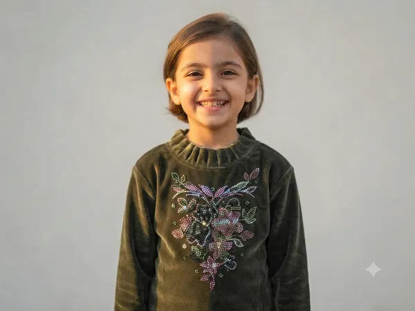 Olive_Velvet_Regular_Fit_Sweatshirt_for_Girls