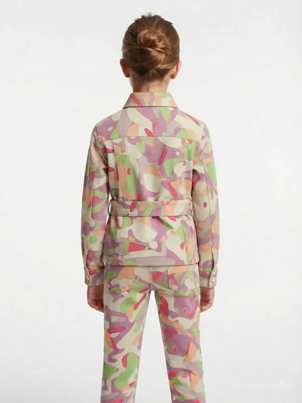 Multicolor_Printed_Belted_Shirt_And_Trousers_Set_for_Girls