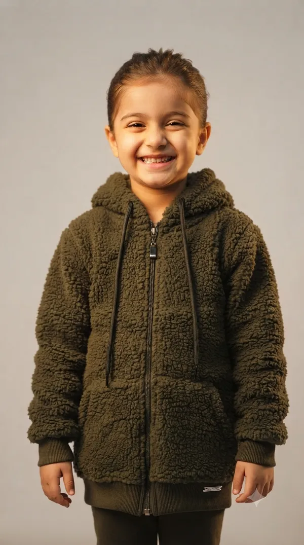 Olive_Sherpa_Fleece_Hooded_Jacket_for_Girls
