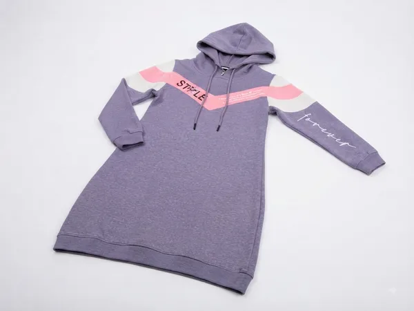 Purple_Hooded_Colorblock_Dress_For_Girls