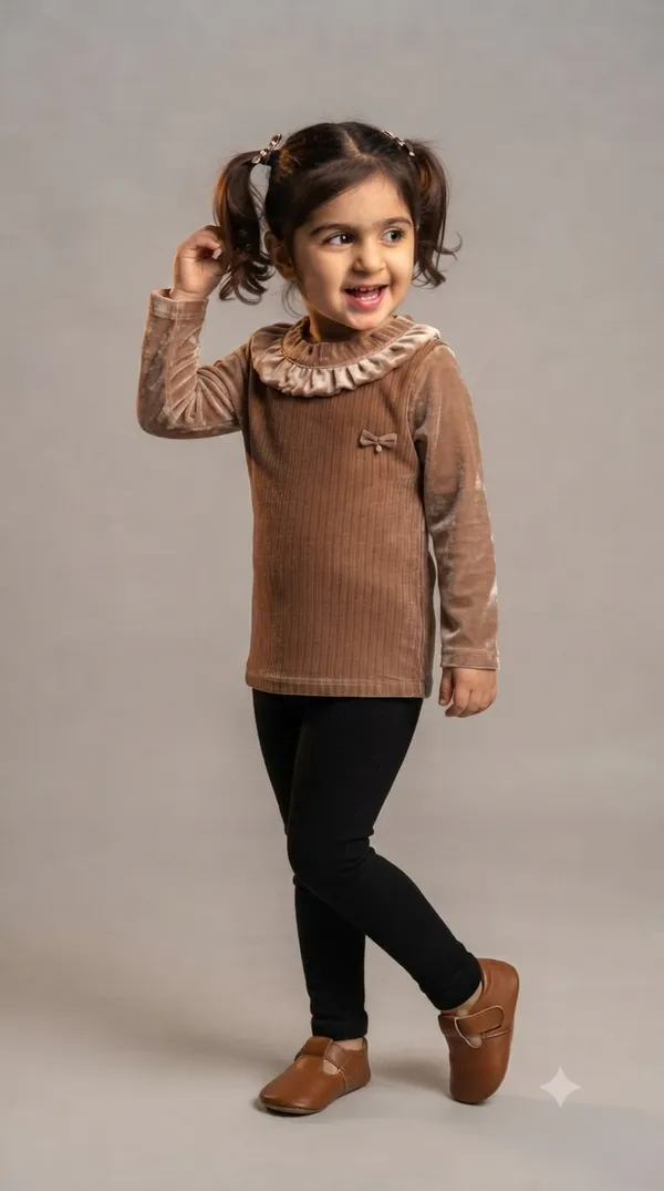 Brown_Velvet_Relaxed_Fit_Top_For_Girls