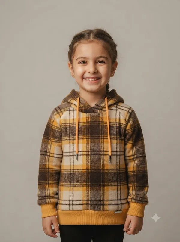 Brown_Checkered_Hooded_Sweatshirt_for_Girls