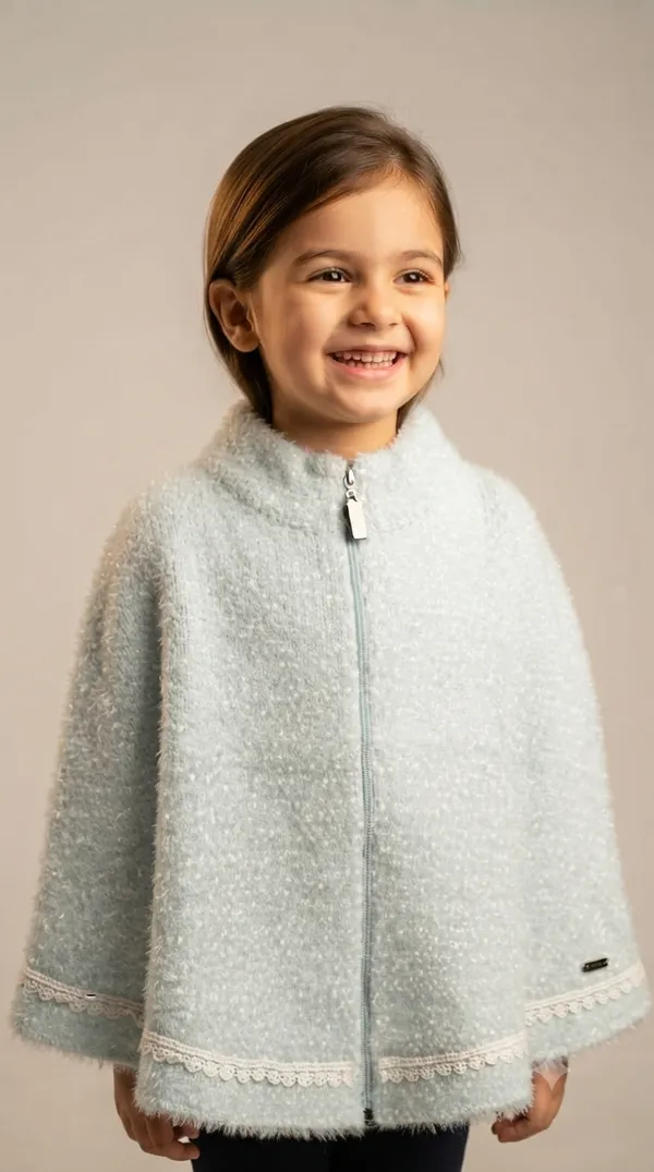 Blue_Fleece_Poncho_For_Girls