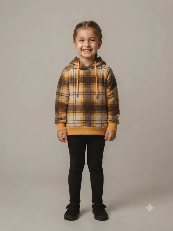 Brown_Checkered_Hooded_Sweatshirt_for_Girls