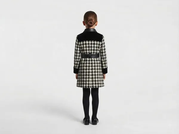 Black_And_White_Houndstooth_Long_Sleeve_Dress_for_Girls