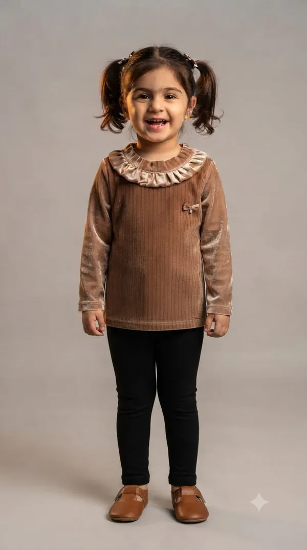Brown_Velvet_Relaxed_Fit_Top_For_Girls