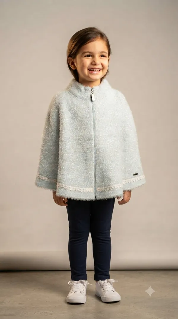 Blue_Fleece_Poncho_For_Girls