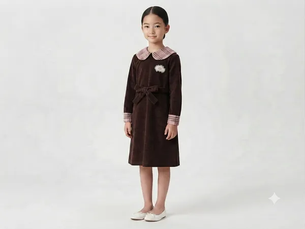 Brown_Velvet_Collared_Dress_for_Girls