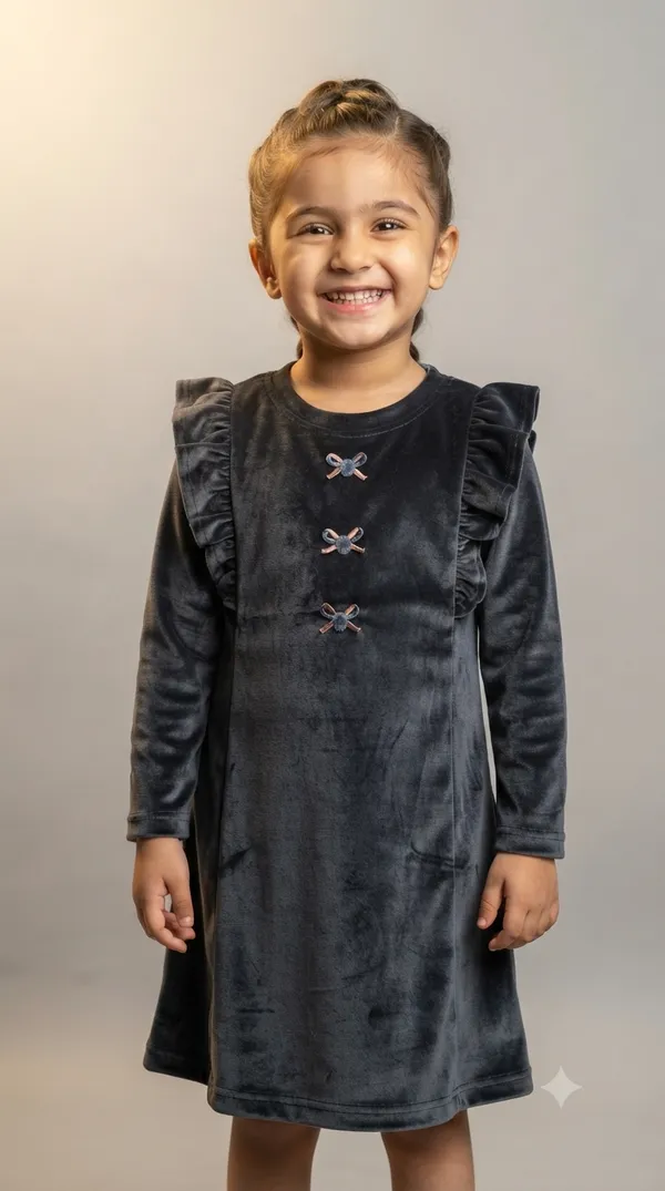 Grey_Velvet_Fit_And_Flare_Dress_for_Girls