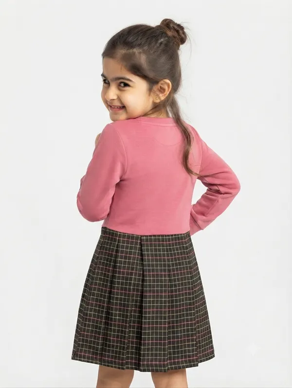 Pink_Plaid_Long_Sleeve_Dress_for_Girls