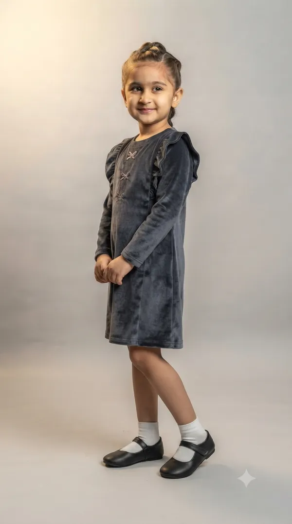 Grey_Velvet_Fit_And_Flare_Dress_for_Girls