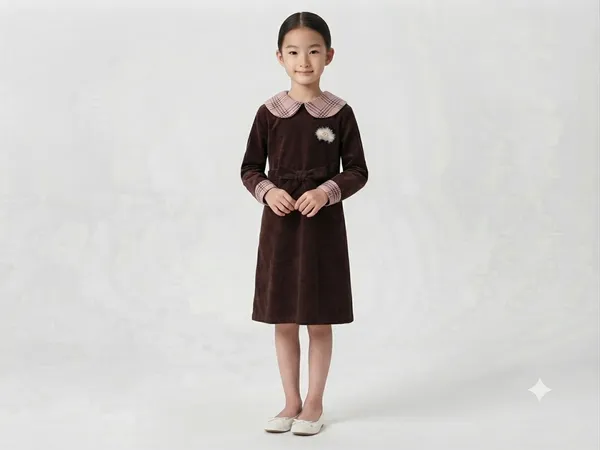 Brown_Velvet_Collared_Dress_for_Girls