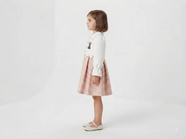 White_And_Pink_Checked_Dress_for_Girls