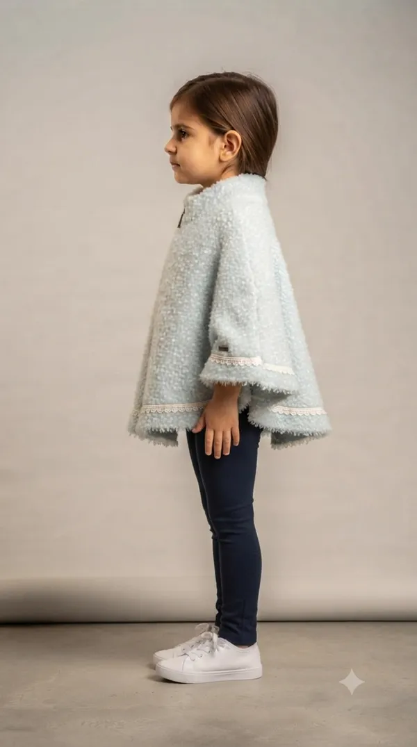 Blue_Fleece_Poncho_For_Girls